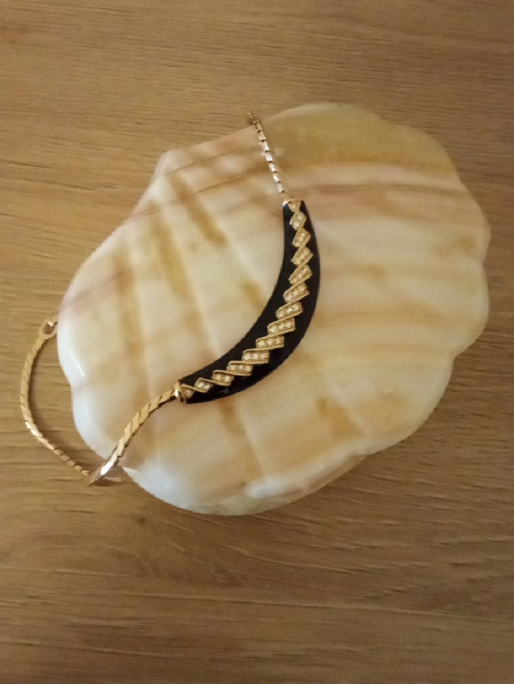 2for$20🧡Gold and Black Chevron Accent Women's Necklace